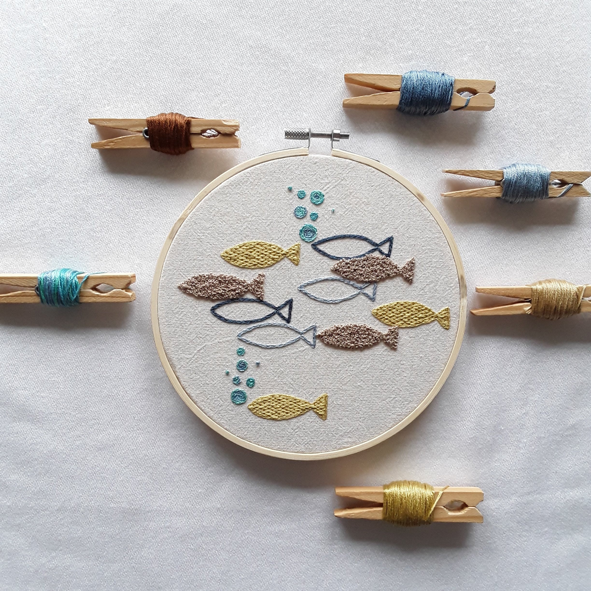 Embroid Fish Pattern Fish Embroidery Pattern: Coastal Beach Decor (PDF Pattern) - Etsy