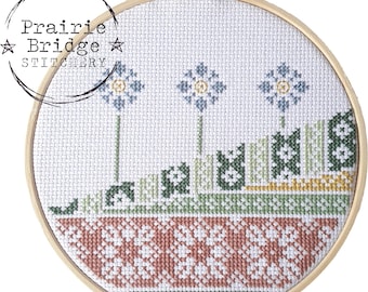 Flower Field Cross Stitch Chart: Spring Wildflower Pattern (PDF Pattern)