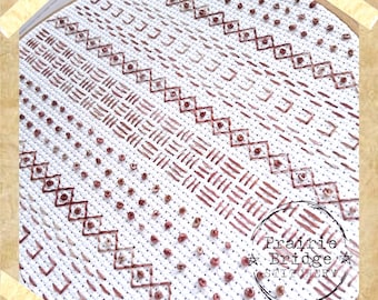 African Mudcloth Embroidery Pattern: Blackwork Home Decor (PDF Pattern)