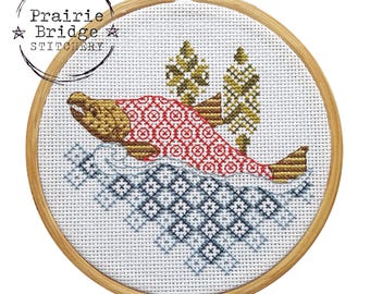 Salmon Cross Stitch Pattern: Cultus Lake Fish (PDF & Pattern Keeper)