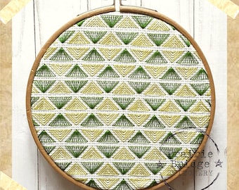 Geometric Triangle Embroidery Pattern | Instant Download | African Shweshwe Design | Green