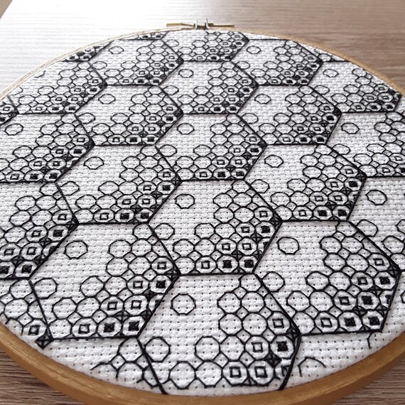 Dutch Tile Coasters; Blackwork PDF Pattern - by Peppermint Purple