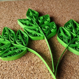 Foglie di carta quilling / Foglie di quilling fatte a mano / Artigianato e decorazioni regalo / Quilling di carta (10 foglie)