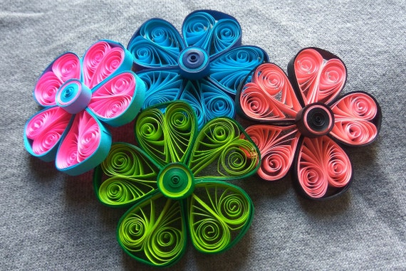 Paper Quilling Fridge Magnet Paper Art Flowers Quilled Magnet Gift