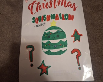 Świąteczna, miękka, papierowa torebka typu squishmallow