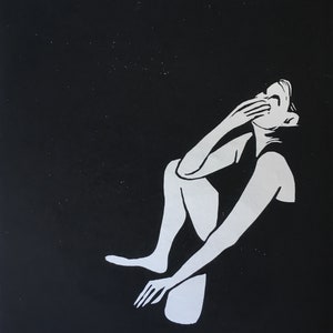 Linocut “looking at Salome”
