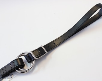 Plain 30" Adjustable with Tabs Leather Handle - Single