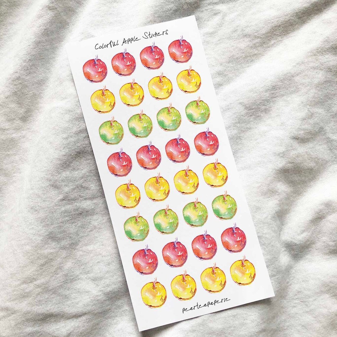 Colorful Apple Stickers Etsy