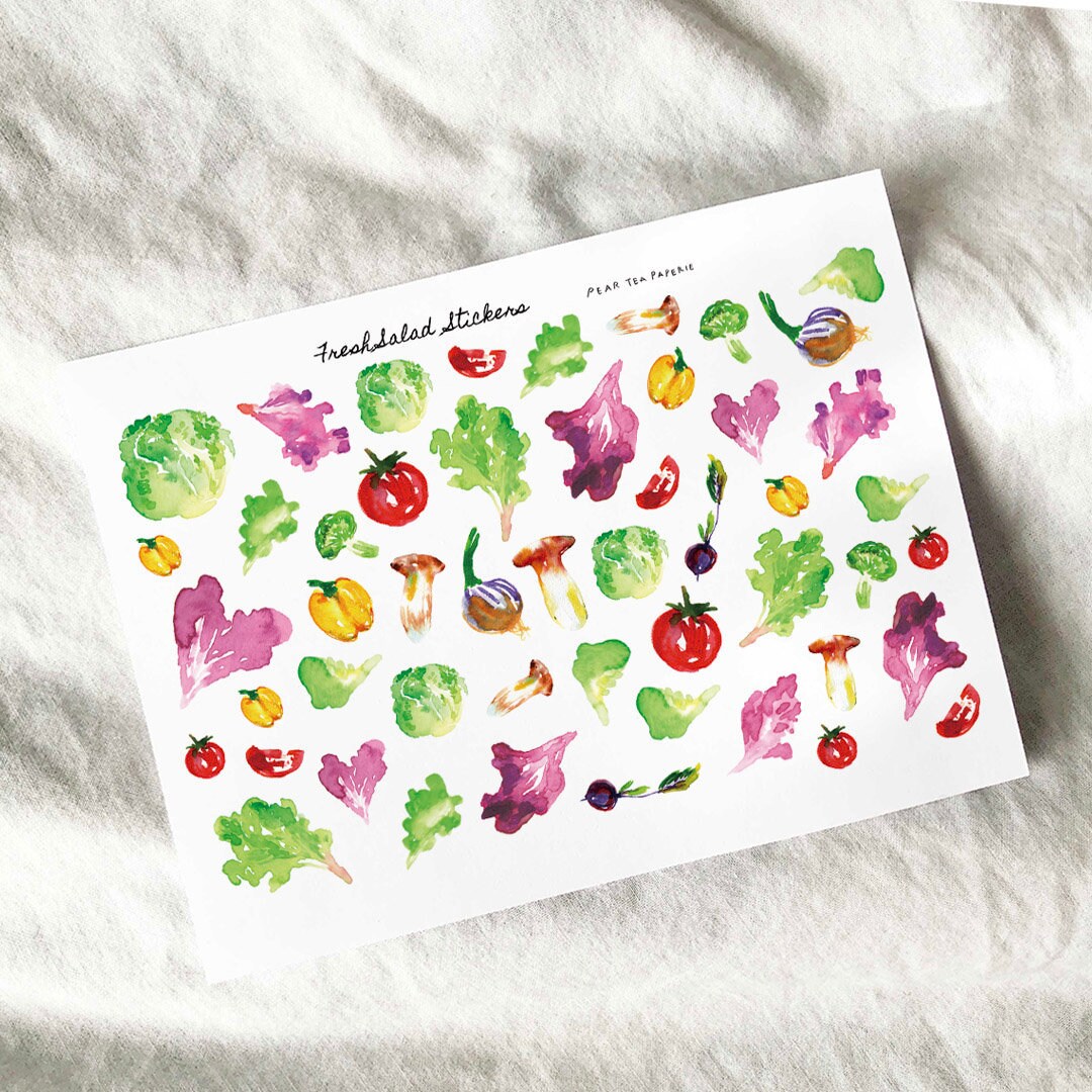 Fresh Salad Stickers Etsy