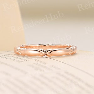 Vintage plain gold straight wedding band stacking matching band unique delicate rose gold antique band anniversary promise bridal band