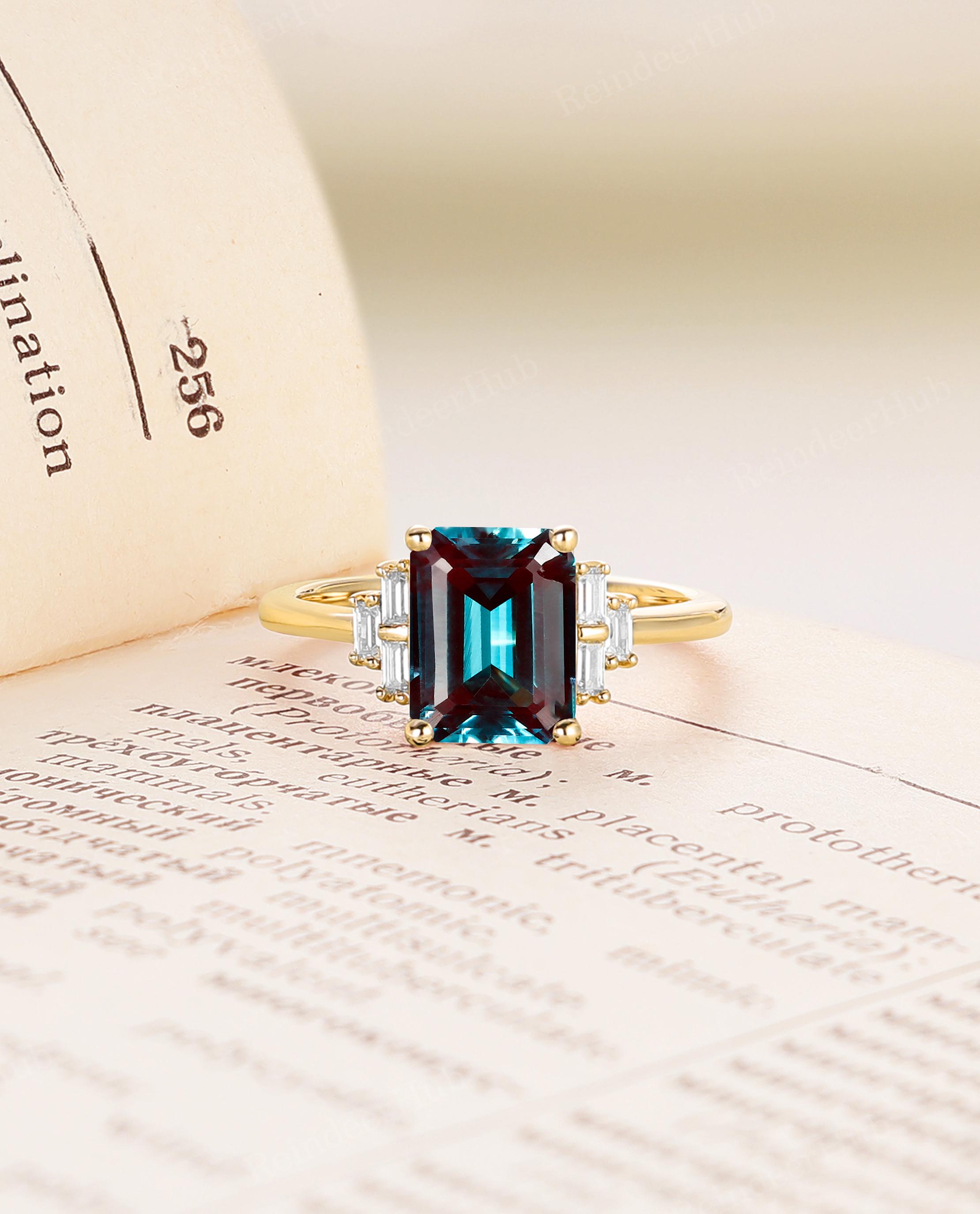 ラボグロウンアレキサンドライト　リング　C ラボグロウンアレキサンドライト(3.36ct)・カスタムメイドジュエリー