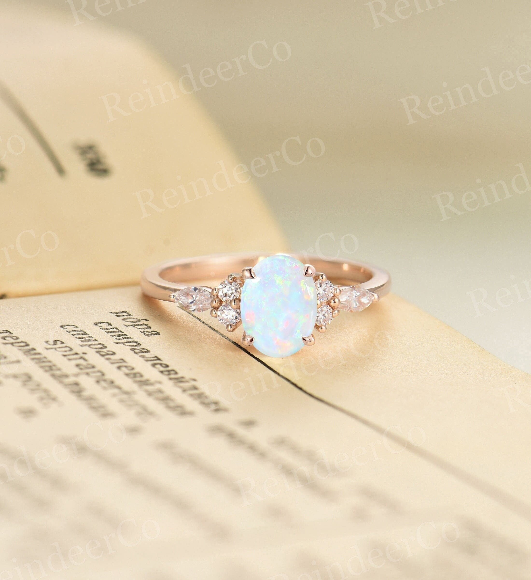 Opal Engagement Rings Etsy
