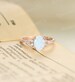 Oval natural opal engagement ring | Vintage Rose gold wedding ring | Unique Delicate Moissanite/diamond Ring | Anniversary wedding ring 