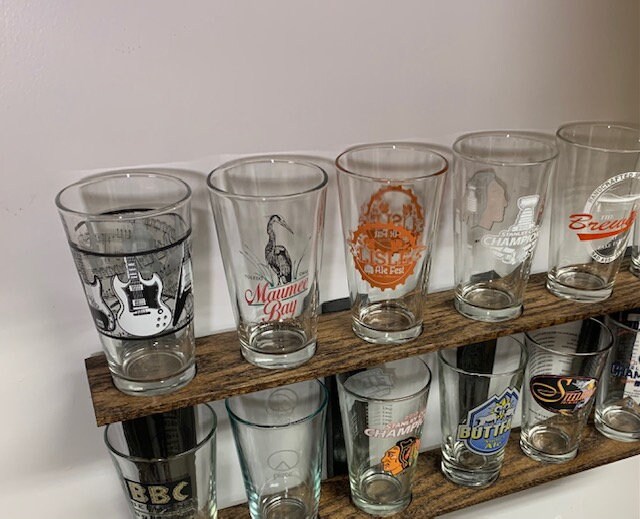 Pint Beer Glass12 Display Brown/Black Oak Etsy