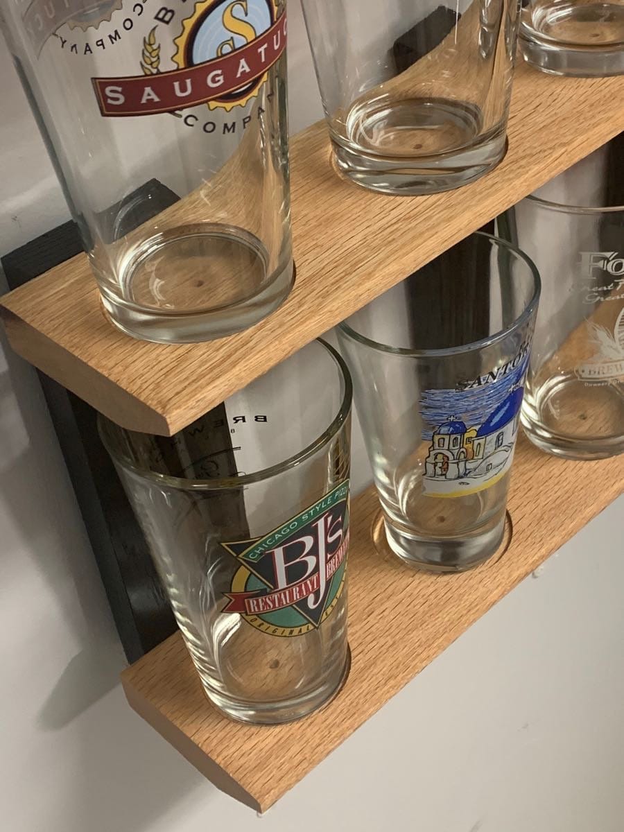 Pint Beer Glass12 Display Natural/Black Oak Etsy