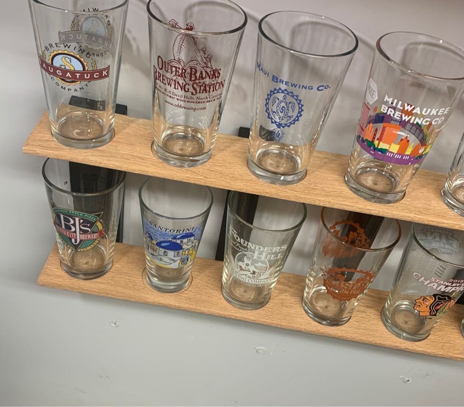 Pint Beer Glass12 Display Natural/Black Oak Etsy