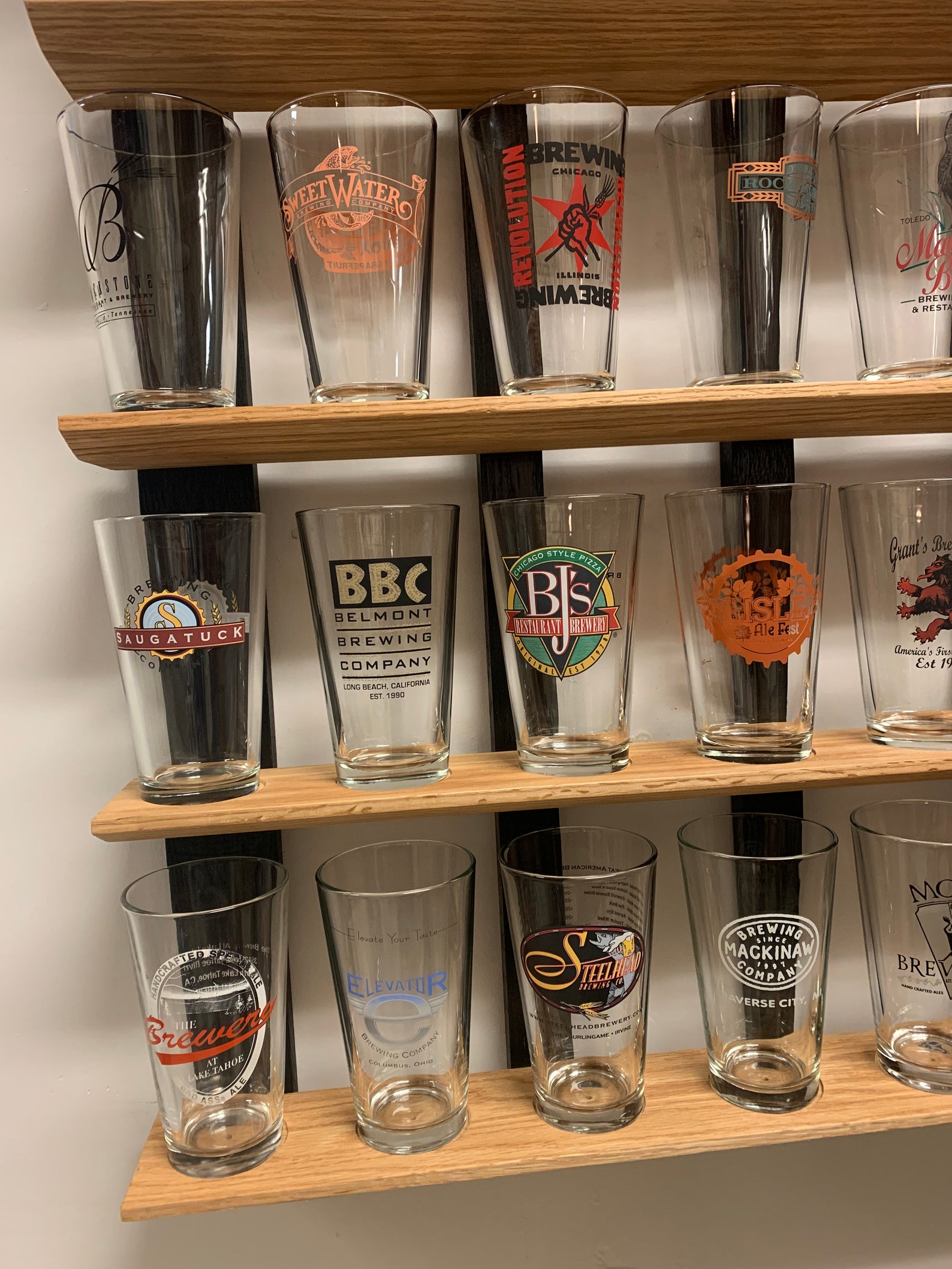 Pint Beer Glass24 Display Natural/Black Oak Etsy