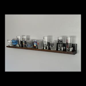 Shot Glass (11) Display Shelf Brown/Black Oak