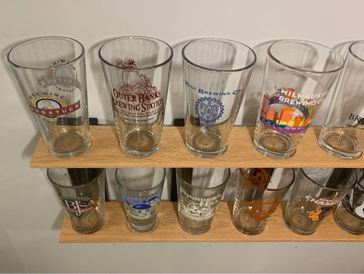 Pint Beer Glass12 Display Natural/Black Oak Etsy