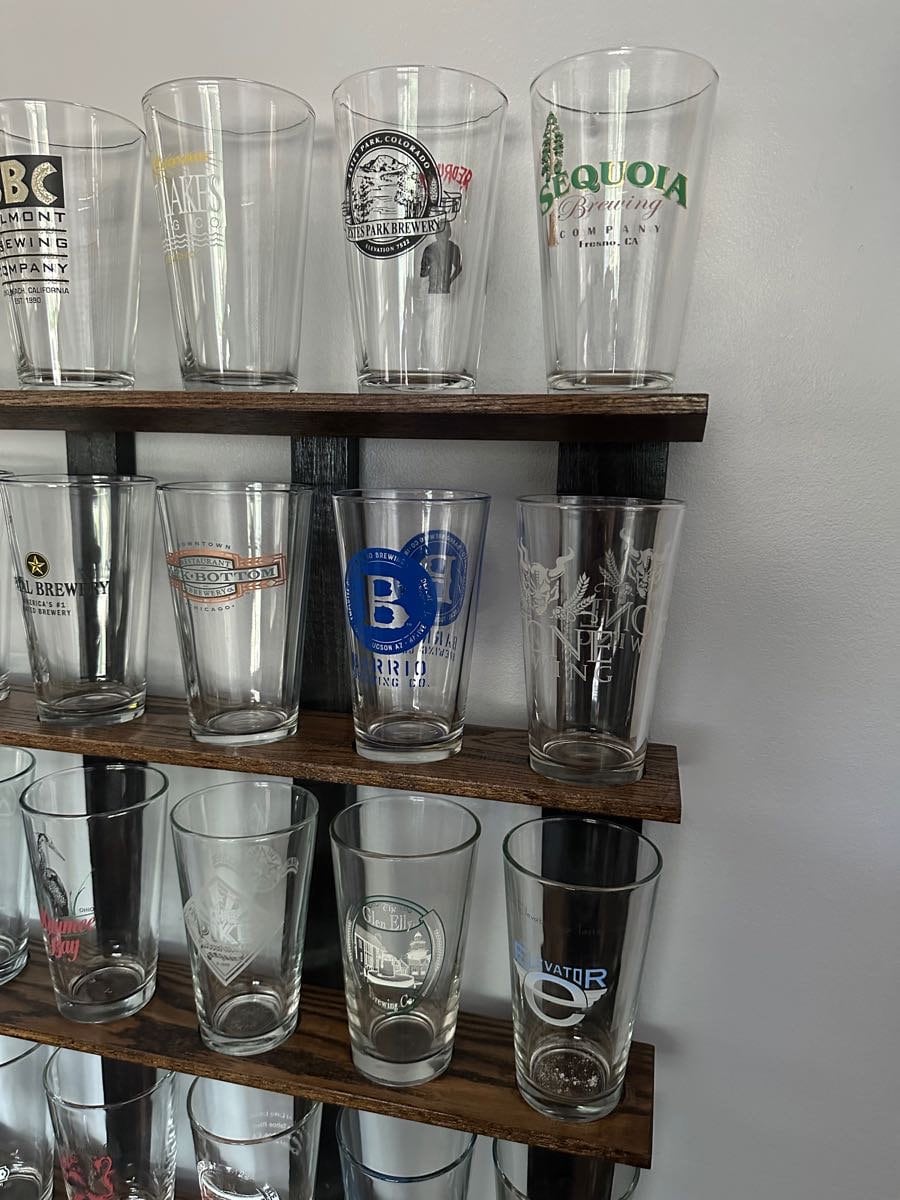 Pint Beer Glass(24) Display Brown/black Oak - Etsy
