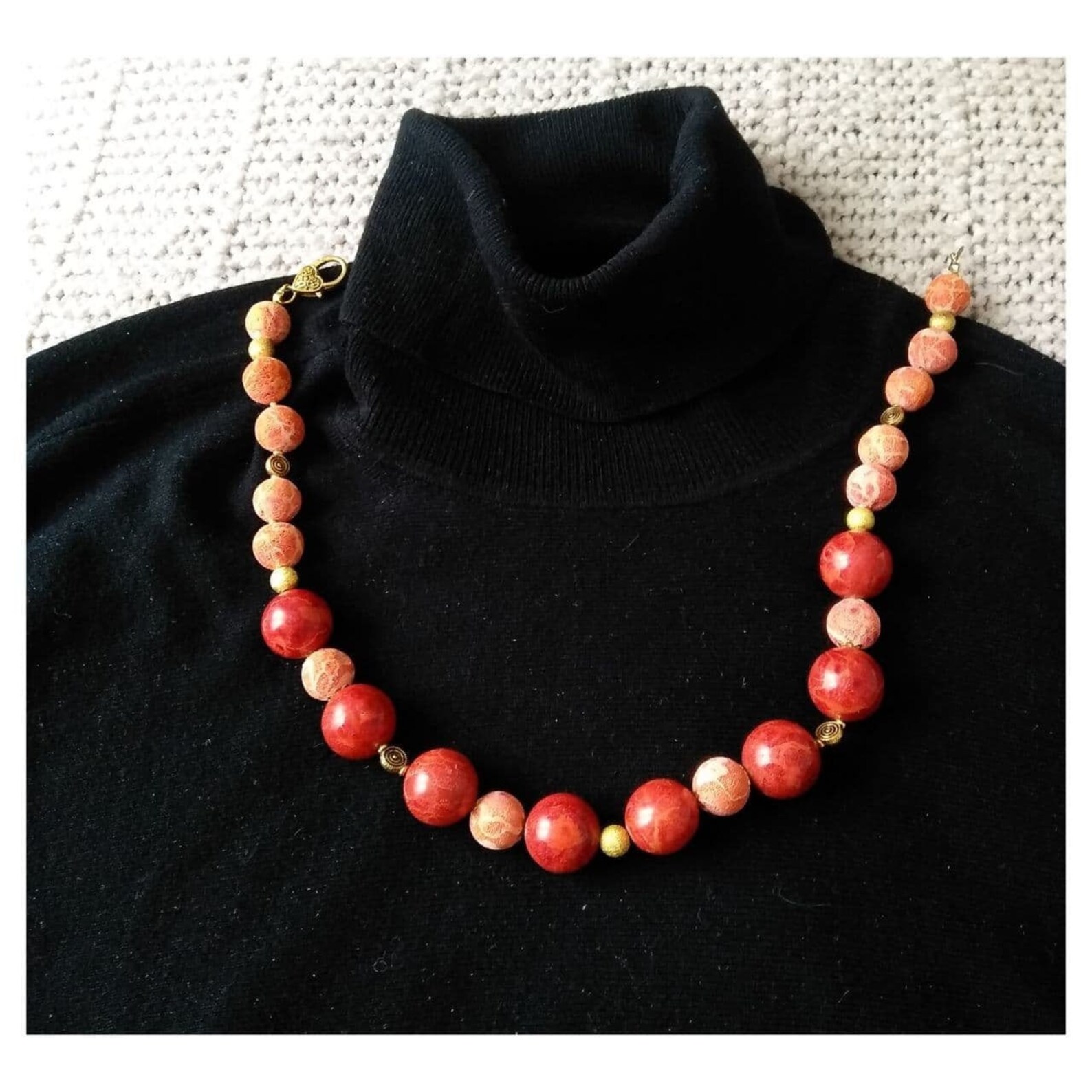 Coral beads neck jewelry beads are created manually decorate Etsy
