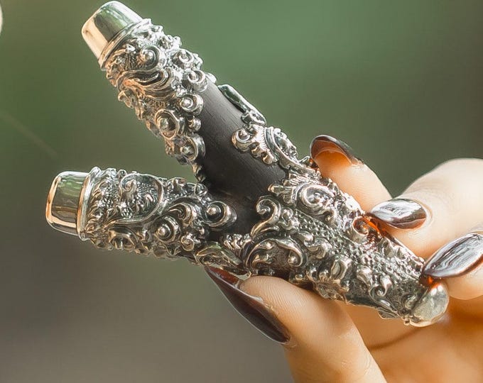 99% Pure Silver Kuripe Pipe: Handcrafted Balinese Ceremonial Tool