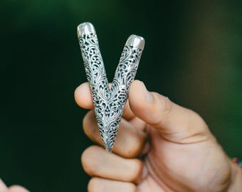 Premium Sterling Silver Kerawang Kuripe with Handcrafted Balinese Ornament