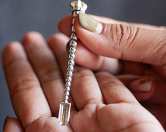 Silver spoon "Gada" Handcrafted Sterling Silver with Citrine, Tobacco spoon by Dewata Studio