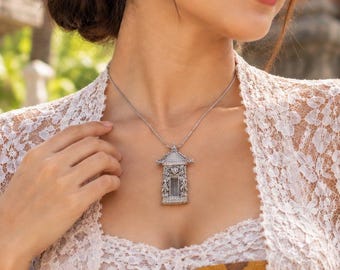 Gapura Sacred Pendant, Balinese Temple Gate Spiritual Necklace