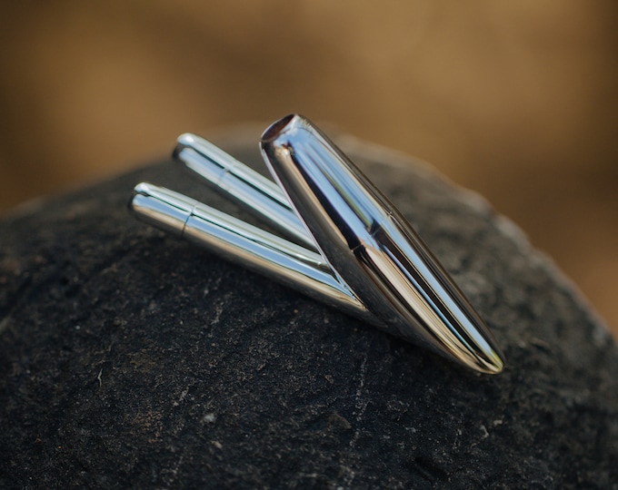 Exclusive Double Nostril Kuripe pipe made of 99% silver with tamarind wood channels sacred ceremonial piece