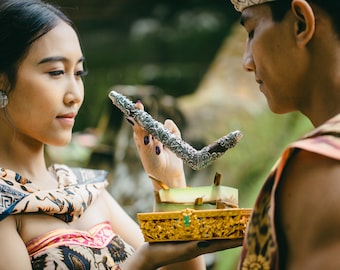 Exclusive Dragon Ornament Tepi with Silver and Ruby by Dewata Studio