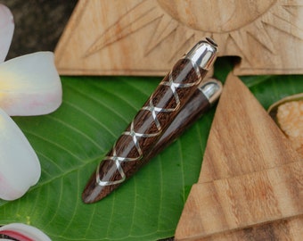 Exclusive Silver Line Infinity Kuripé, Tamarin Wood Pipe, The Best Quality Balinese Sterling Silver Rapé Applicator, Free Handcrafted Box