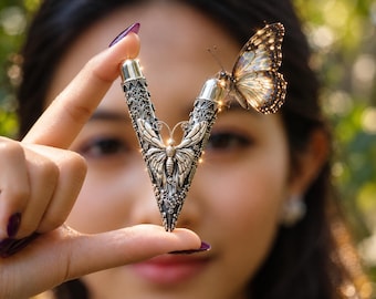 Diamond Butterfly Kuripe 99,9% High Purity Silver. Authentic Dewata Studio's Crafting Technology.