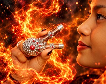 Exclusive Fire Kuripe, Tamarind Wood with Silver Ornament and Cornelian