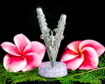 Diamond Butterfly Kuripe, high purity Silver Balinese Ornament with Diamond on eyes