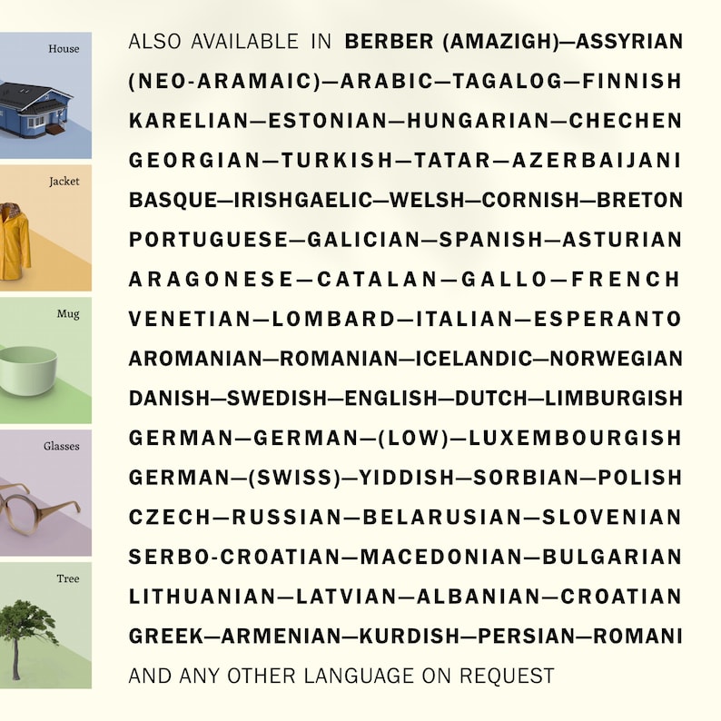 DANISH dansk Poster for Visual Language Learningclassroomwall Arthome