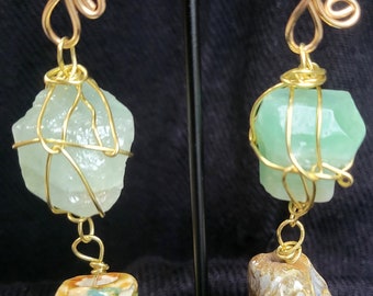 Boucles d'oreilles lestées en calcite