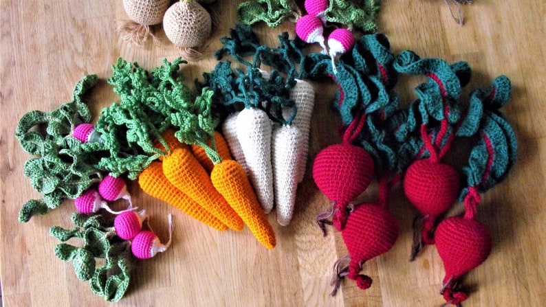 crochet beetroot, cotton vegetables toys, yarn play food for kids kitchen, market, pretend food, play kitchen accessories, handmade eco toys image 10