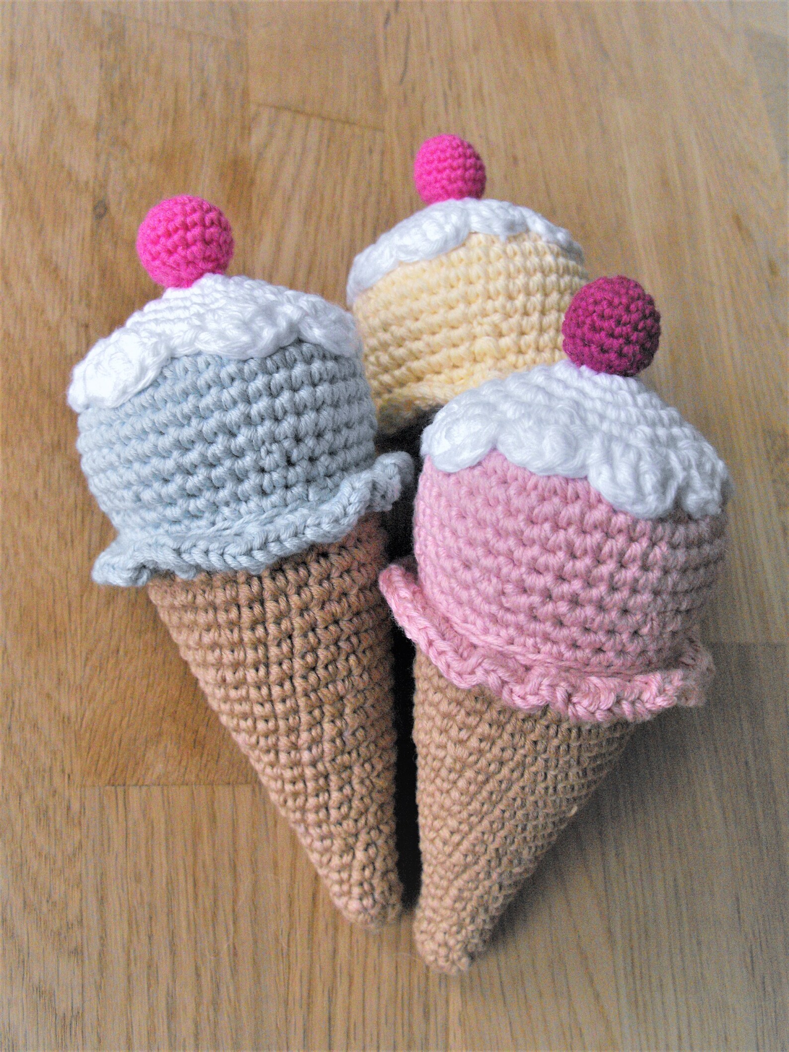 Crochet ice cream cone stuffed amigurumi toy play food Etsy