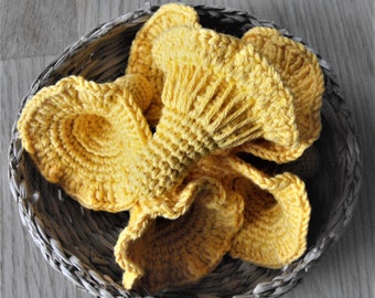 crochet mushroom chanterelle, pretend play food, stuff for kids kitchen, kitchen accessories toys, knitted food, gift for baby, montessori