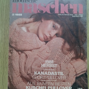 Modische Maschen 2/1988 en allemand, modèles de tricots, magazine vintage