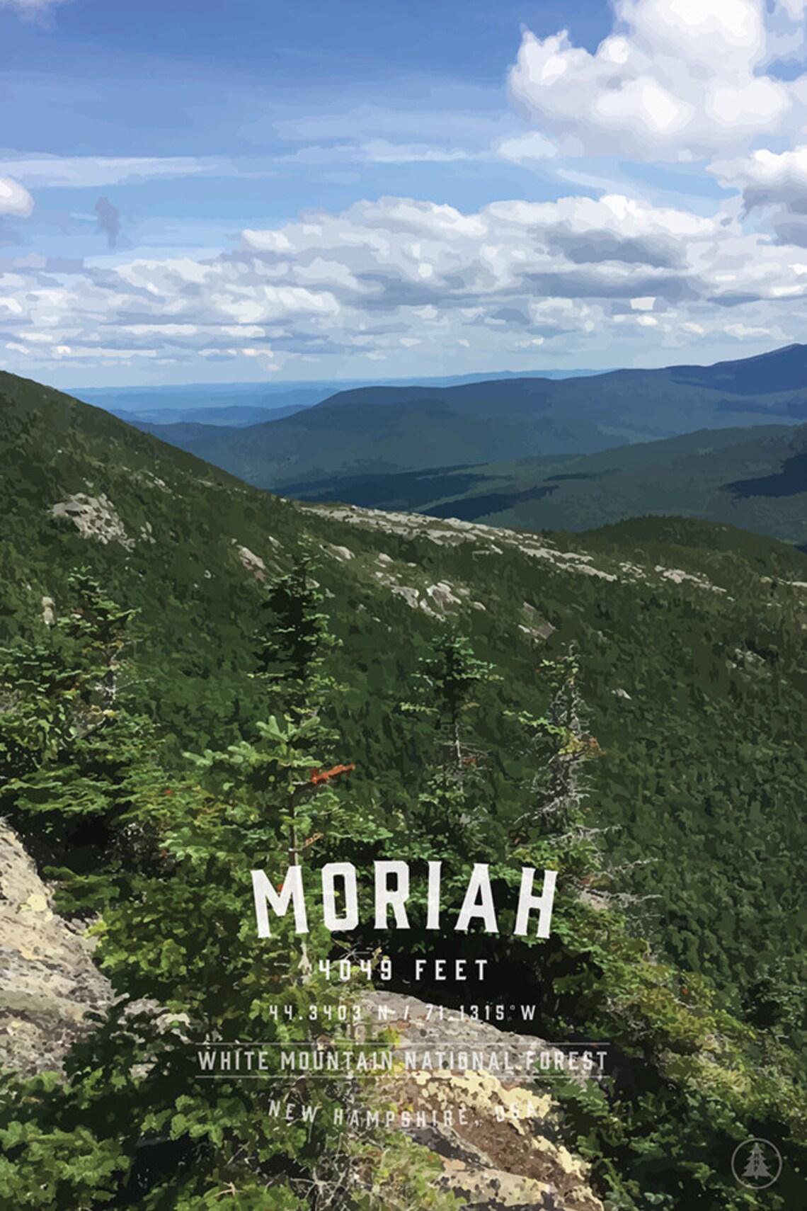 Mt Moriah New Hampshire 4000 Footers NH 48 White Mountains Etsy