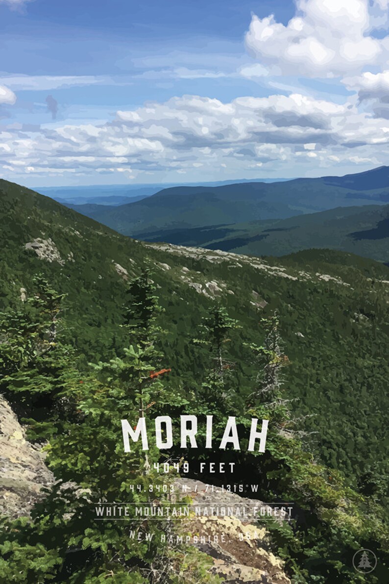 Mt Moriah New Hampshire 4000 Footers NH 48 White Mountains Etsy