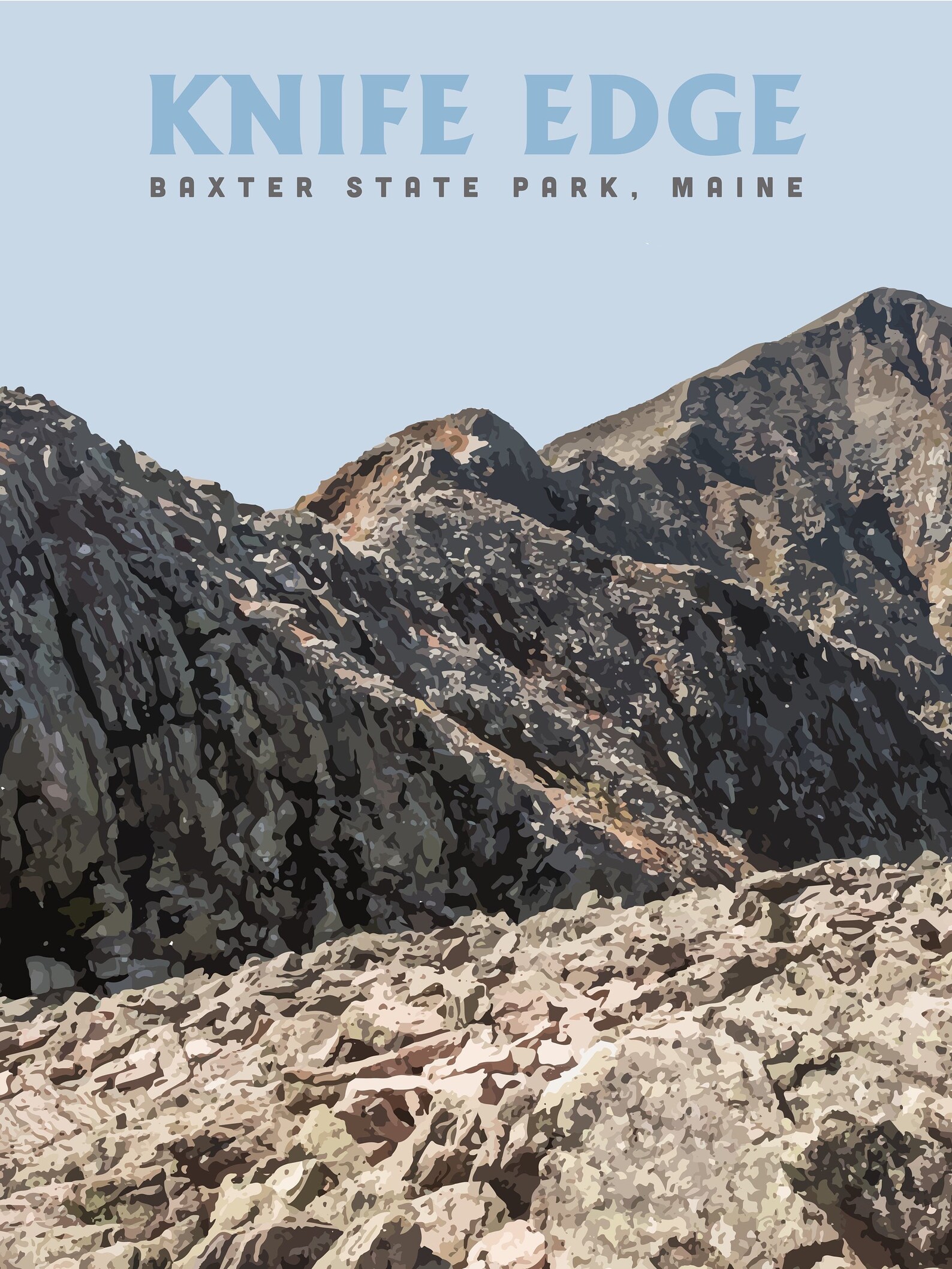 Knife Edge Katahdin Baxter State Park Maine Etsy