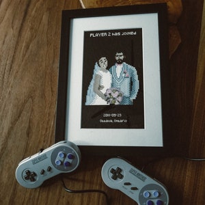 Player 2 Has Joined/ Custom Pixel Art Print/ Special Occasion/ Anniversary Gift/ Wedding Gift/ Gamer Print/ Game Room/ Game Lover Gift image 1