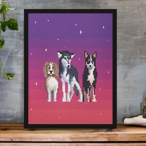 Custom Pet Portrait/ Custom Pixel Art/ Custom Gamer Gift/ Gamer Print/ Retro Art/ Dog Lover Gift/ Gamer Gift