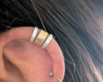helix ear cuff • 4 mm breit • Ohrklemme •  Ohrmanschette • cartilage  earcuff • fake helix piercing • ear cuff gold • ear cuff silber