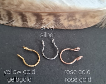 Septum ring zonder piercing • Chirurgisch staal • Neppe septum ring • Septum klem • Neppe neuspiercing • Neppe septum piercing • Neusklem