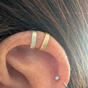 helix ear cuff • 2 mm breit • Ohrklemme •  Ohrmanschette • cartilage  earcuff • fake helix piercing • ear cuff gold • ear cuff silber