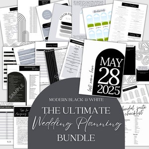 Ultimate Wedding Planning Binder Template | Modern Theme, Customizable Canva Template, Printable Wedding Planner & Day Of Binder, Checklist